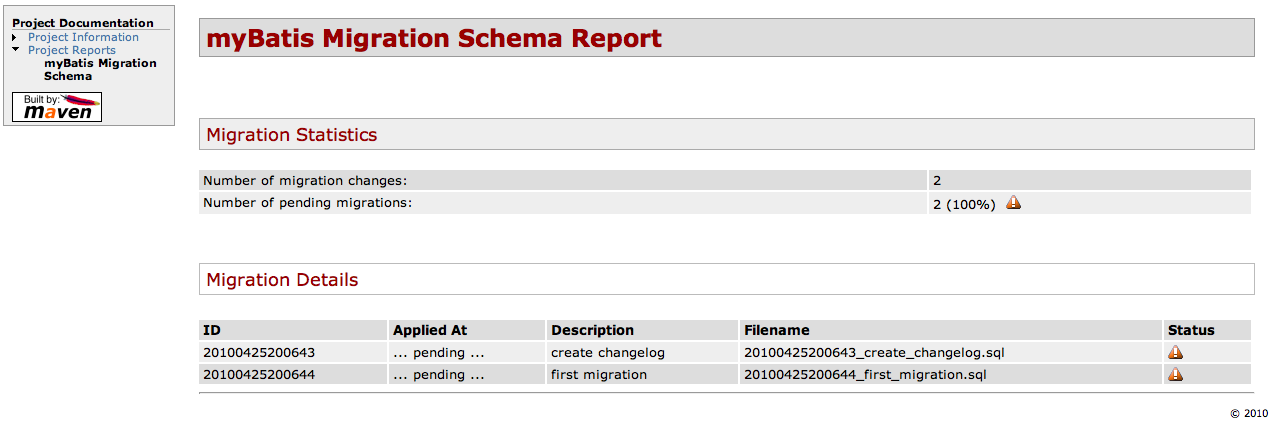 Migration plugin report with warnings